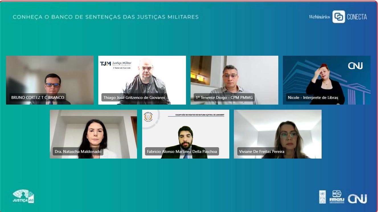 TJMRS participa de webinário do CNJ sobre Banco de Sentenças das Justiças Militares