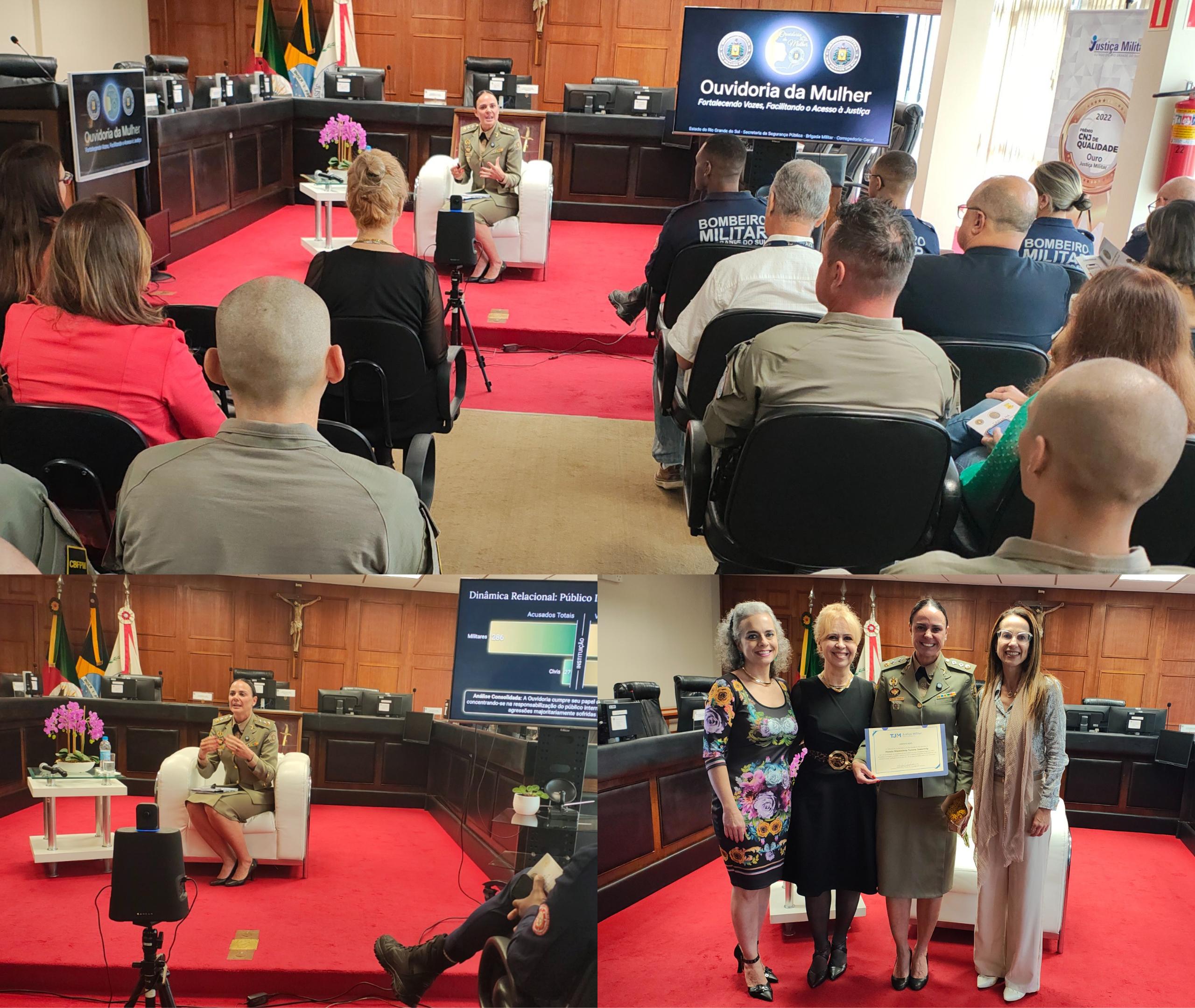 Curso Ambientes Seguros : Palestra aborda estruturação e funcionamento da Ouvidoria da Mulher da Brigada Militar