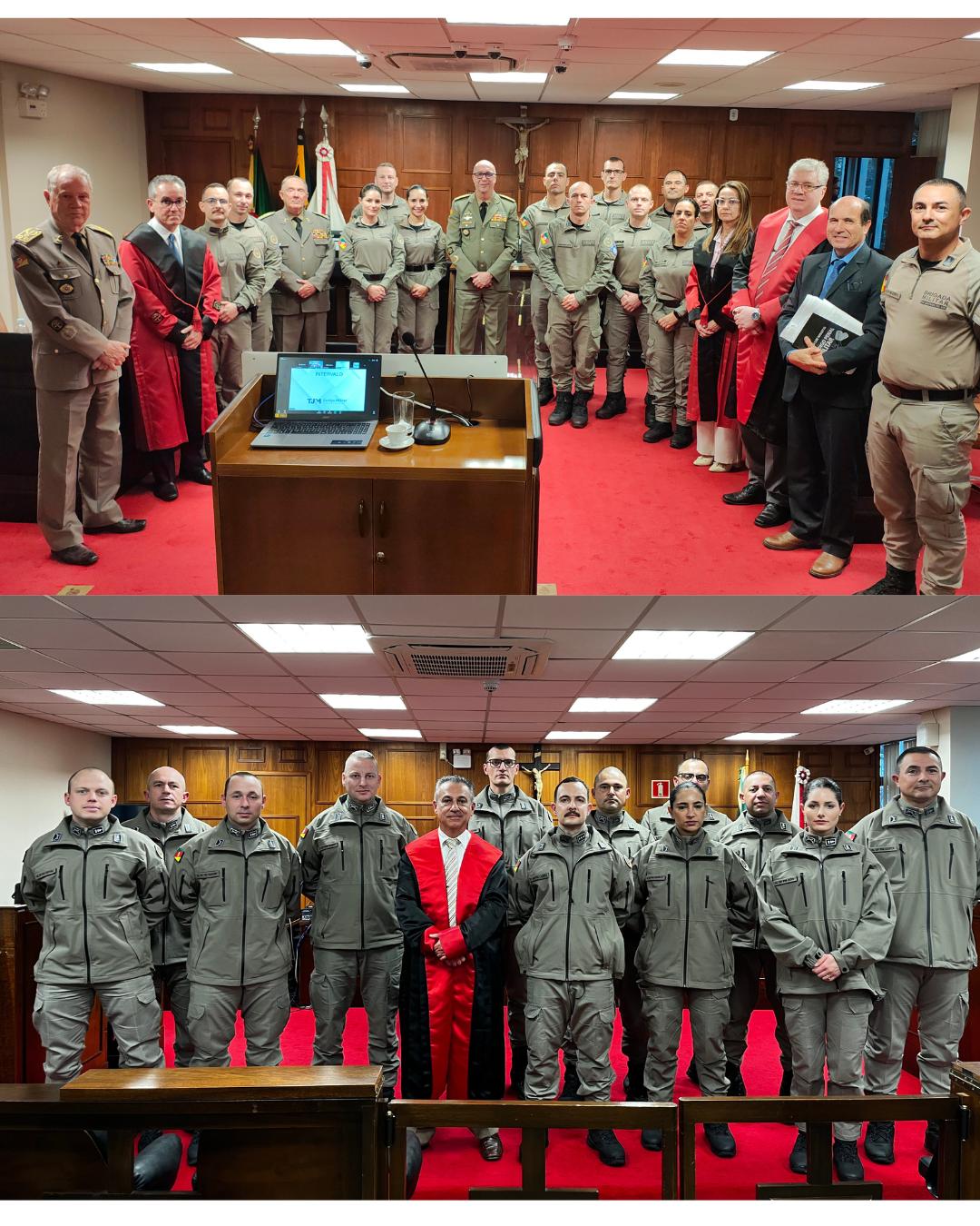 Alunos do Curso Superior de Polícia Militar participam de Sessões Didáticas no TJMRS