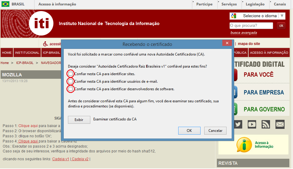 Erro de certificado