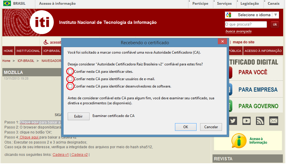 Erro de certificado