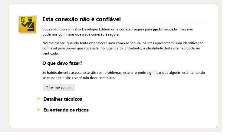 Erro de certificado