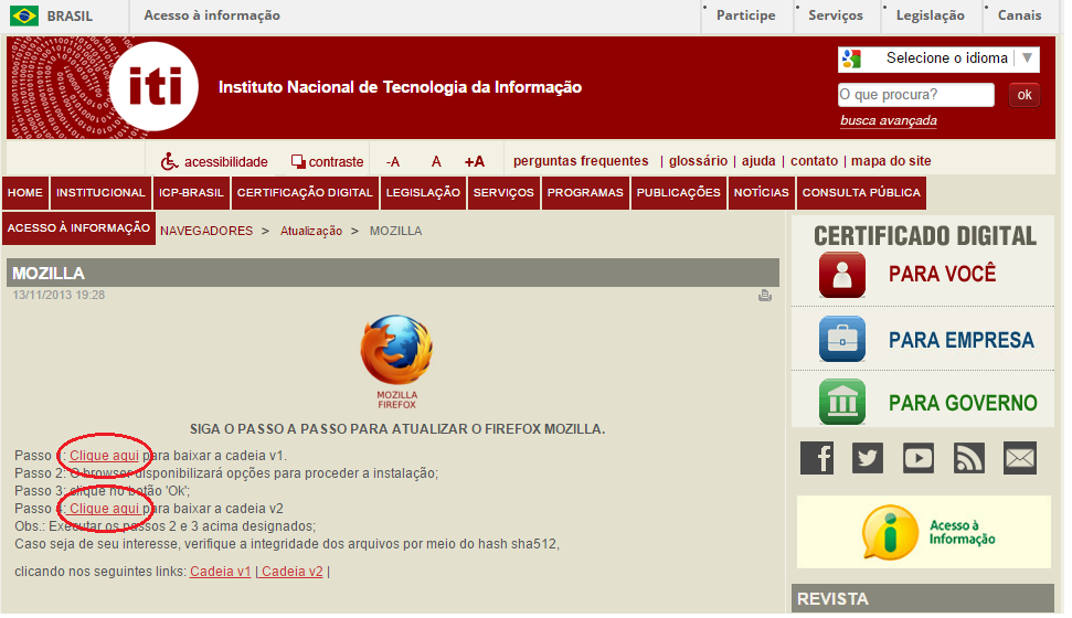 Erro de certificado